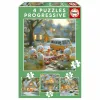 Puzzle Educa Rabbit 12 Pieces 16 Pieces 20 Pieces 25 Pieces (4 Units)