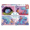 4 Pužļu Komplekts Educa Friendly Dinosaurs
