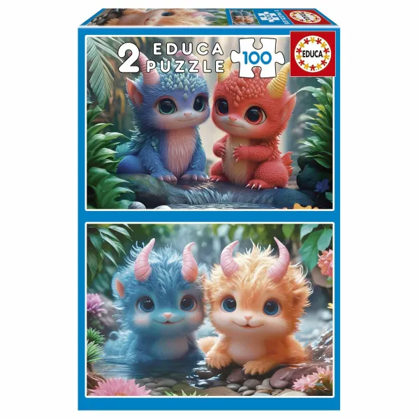Dėlionė Educa Adorable Monsters 100 Dalys (2 vnt.)