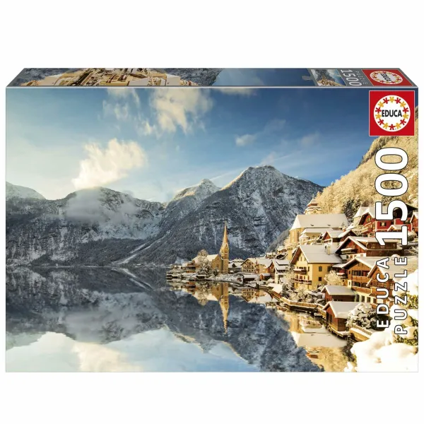 Puzle un domino komplekts Educa Winter in Hallstatt, Austria 1500 Daudzums