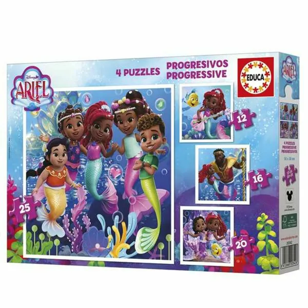 4 palapelin setti Educa Ariel
