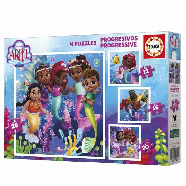 4 palapelin setti Educa Ariel