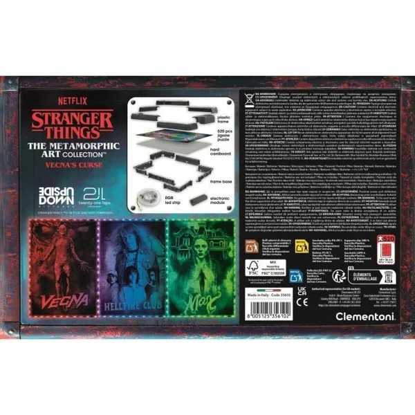 Dėlionė Clementoni Stranger Things - Cadre lumineux V2 49 x 36 cm 520 Dalys