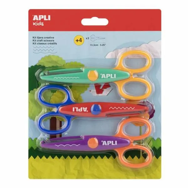Popierinių rankdarbių žaidimai Apli Žirklių rinkinys Spalvotas 13,5 cm