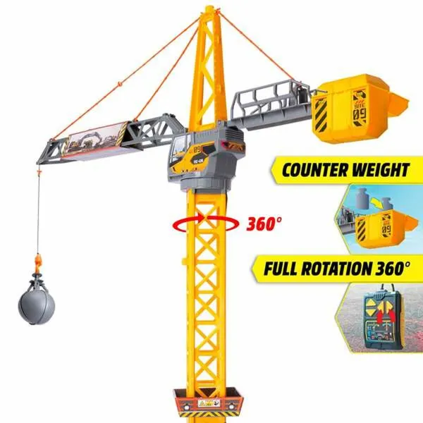 Rotaļu celtnis Smoby Mighty Crane Radio vadība Dzeltens Pelēks