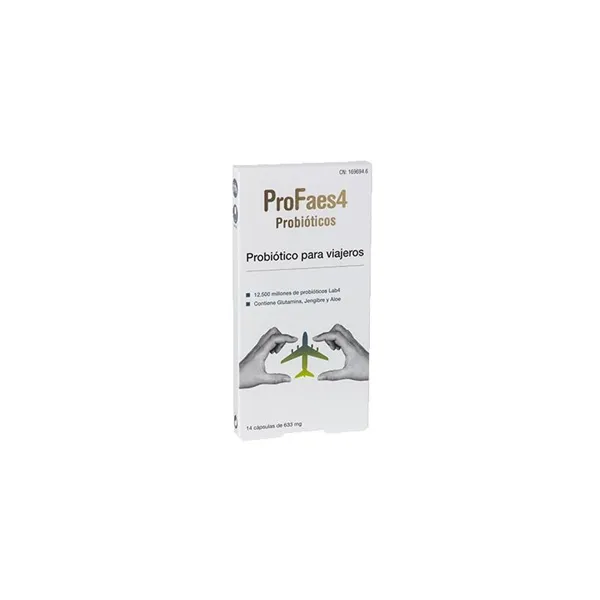 Profaes4 Probiotic For Travelers 14 Capsules Of 633mg