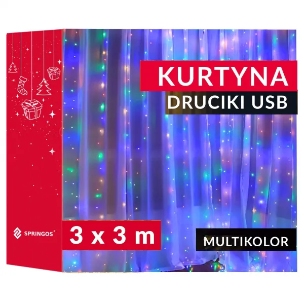 Springos CL4098 Световой занавес 300 LED 3 x 3 м
