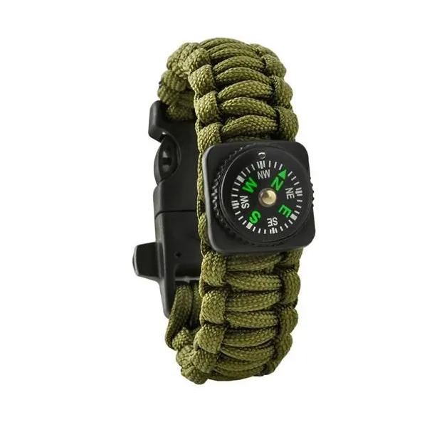SURVIVAL bracelet with accessories - green