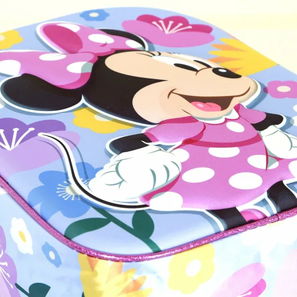 3D skolas soma ar riteņiem Minnie Mouse Spring Rozā