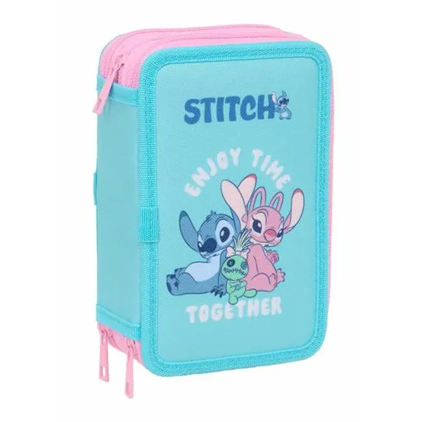 Penālis ar vietu trim zīmuļiem Stitch Zils 12,5 x 19,5 x 5,5 cm 37 Daudzums