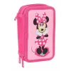 Kolmoiskynäkotelo Minnie Mouse Pinkki 12,5 x 19,5 x 5,5 cm 37 Kappaletta