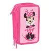 Kolmoiskynäkotelo Minnie Mouse Pinkki 12,5 x 19,5 x 5,5 cm 37 Kappaletta