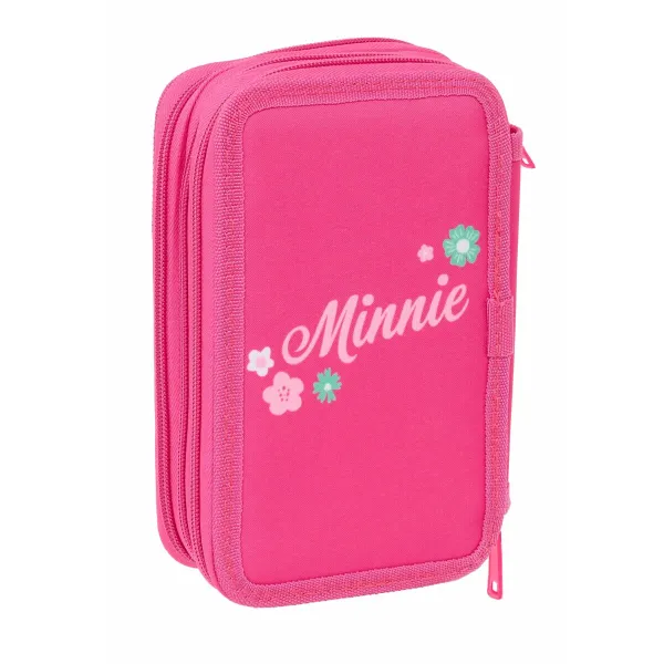Тройной пенал Minnie Mouse Розовый 12,5 x 19,5 x 5,5 cm 37 Предметы