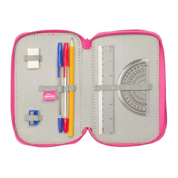 Penālis ar vietu trim zīmuļiem Minnie Mouse Rozā 12,5 x 19,5 x 5,5 cm 37 Daudzums