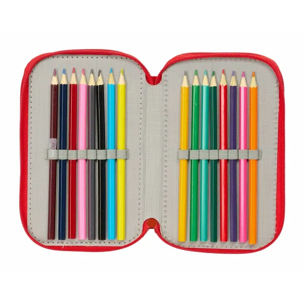 Penālis ar vietu trim zīmuļiem Mickey Mouse Sarkans 12,5 x 19,5 x 5,5 cm 37 Daudzums