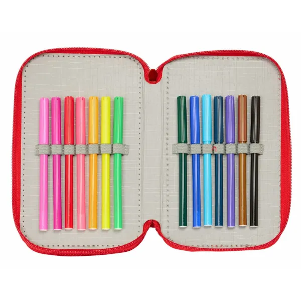 Penālis ar vietu trim zīmuļiem Mickey Mouse Sarkans 12,5 x 19,5 x 5,5 cm 37 Daudzums