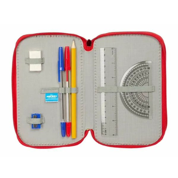 Penālis ar vietu trim zīmuļiem Mickey Mouse Sarkans 12,5 x 19,5 x 5,5 cm 37 Daudzums