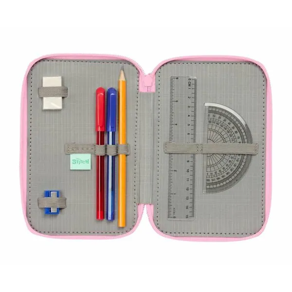 Penālis ar vietu trim zīmuļiem Stitch Zaļš 12,5 x 19,5 x 5,5 cm 37 Daudzums