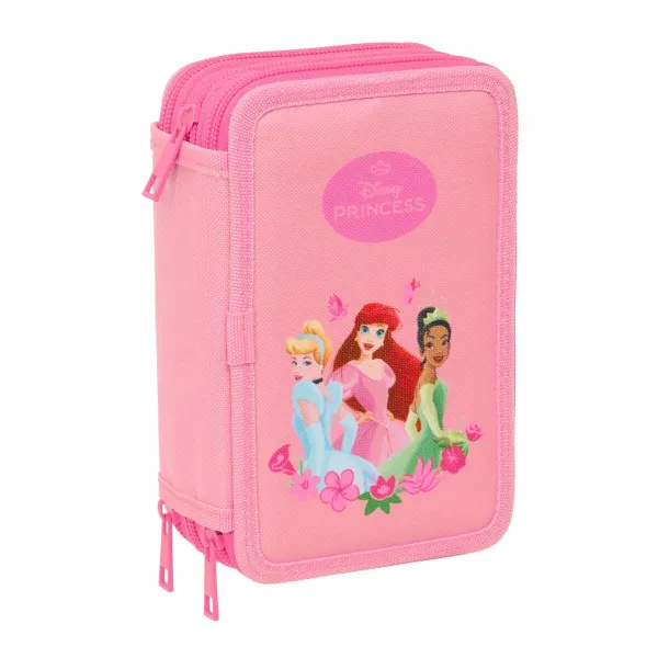 Kolmoiskynäkotelo Disney Princess Pinkki 12,5 x 19,5 x 5,5 cm 37 Kappaletta