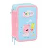 Triple Pencil Case Peppa Pig Blue 12,5 x 19,5 x 5,5 cm 37 Pieces
