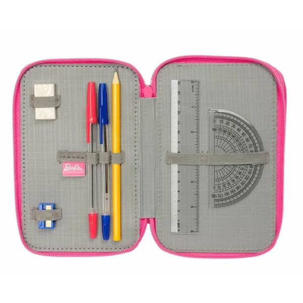 Тройной пенал Barbie Розовый 12,5 x 19,5 x 5,5 cm 37 Предметы