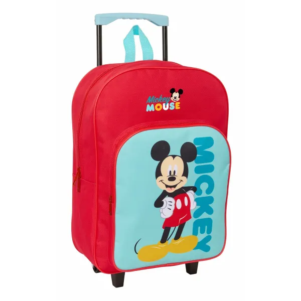 Mokyklinė kuprinė su ratukais Mickey Mouse Mėlyna Raudona 32 x 42 x 14 cm