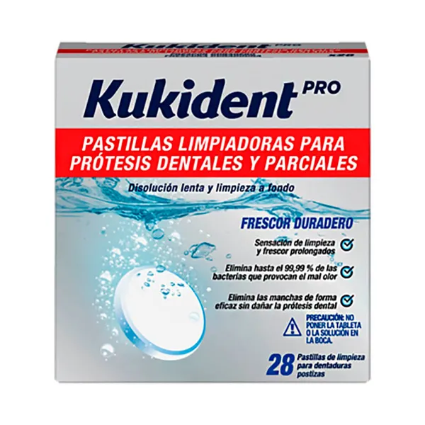 Kukident Pro Pastillas Limpiadoras 28 Unidades