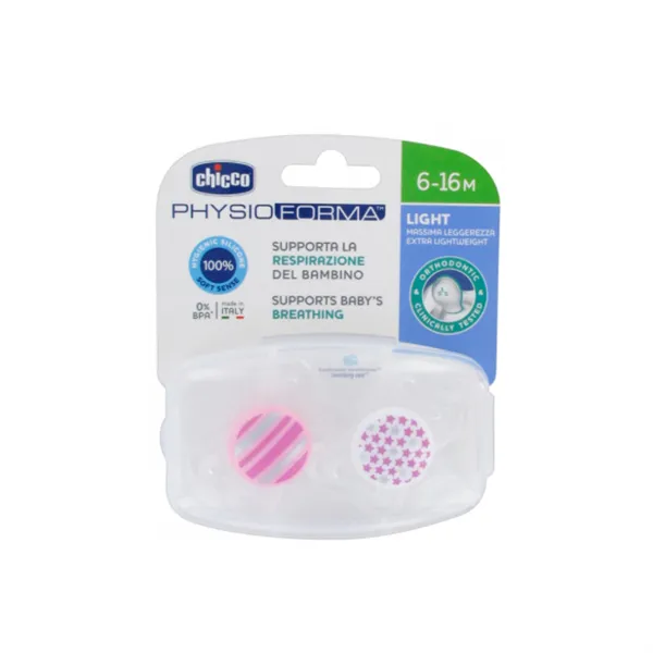 Chicco Pacifier Physio Light Pink 6-16M 2U 