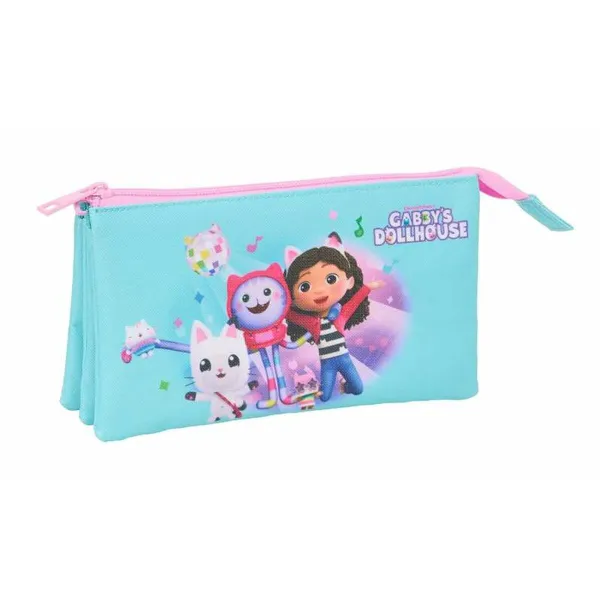 Triple Carry-all Gabby's Dollhouse Blue 22 x 12 x 3 cm
