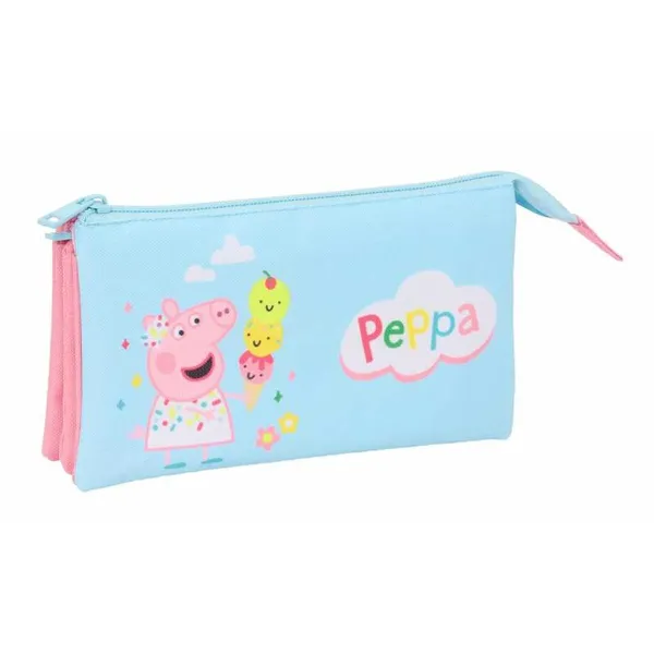 Kolmilokeroinen laukku Peppa Pig Sininen 22 x 12 x 3 cm