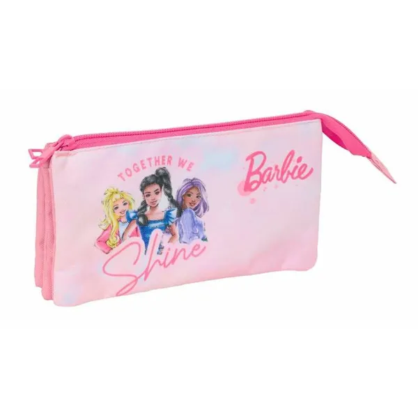Kolmilokeroinen laukku Barbie Pinkki 22 x 12 x 3 cm