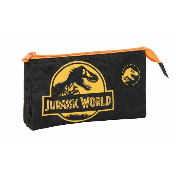 Тройной пенал Jurassic World Чёрный 22 x 12 x 3 cm