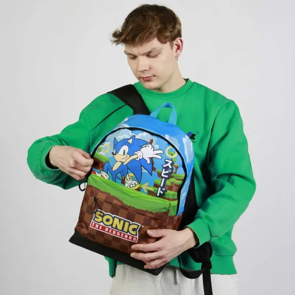 Koululaukku Sonic Greenhill Monivärinen 31 x 18 x 44 cm