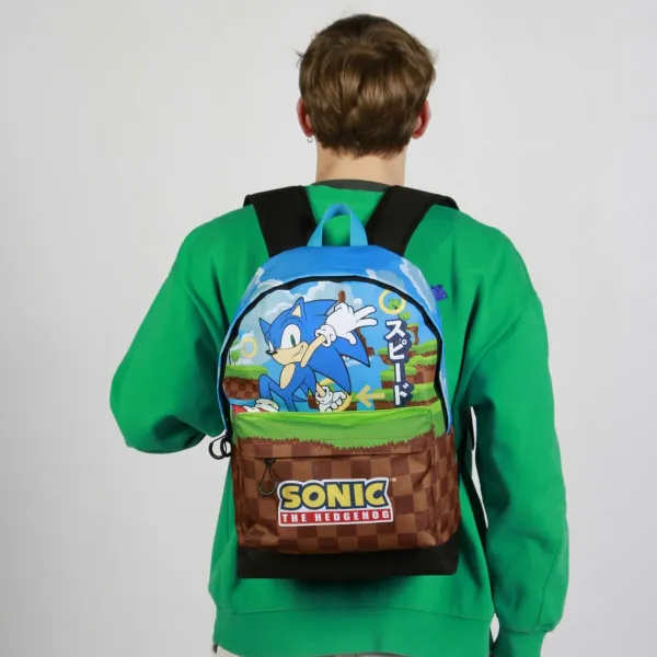 Mokyklinis krepšys Sonic Greenhill Spalvotas 31 x 18 x 44 cm