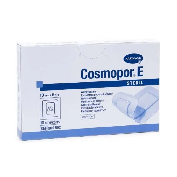 Hartmann Cosmopor E Steril Absorbent Adhesive Dressing 10X6cm 10 Units