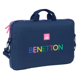 Kannettavan salkku Benetton Damero Laivastonsininen 40 x 27 x 4 cm