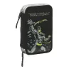 Double Pencil Case Batman Game over Black 12.5 x 19.5 x 4 cm Double Pencil Case 29 Pieces