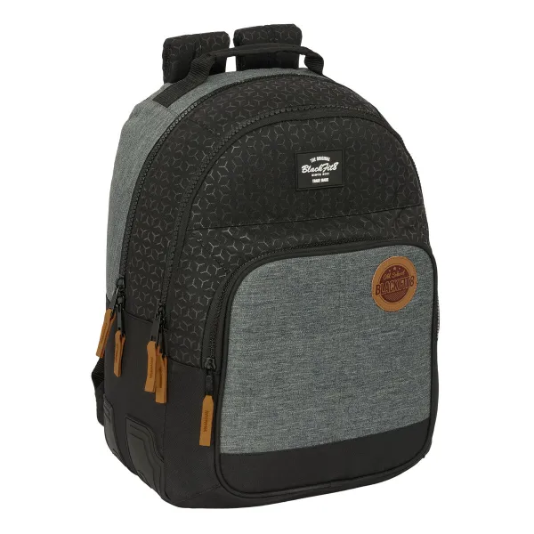 Skolas soma BlackFit8 Old school Melns Pelēks 32 x 42 x 15 cm