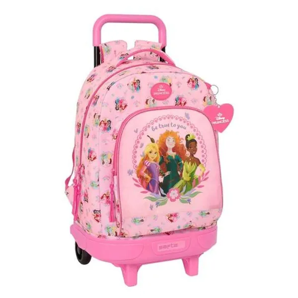 Mokyklinė kuprinė su ratukais Disney Princess Rožinė 33 x 45 x 22 cm