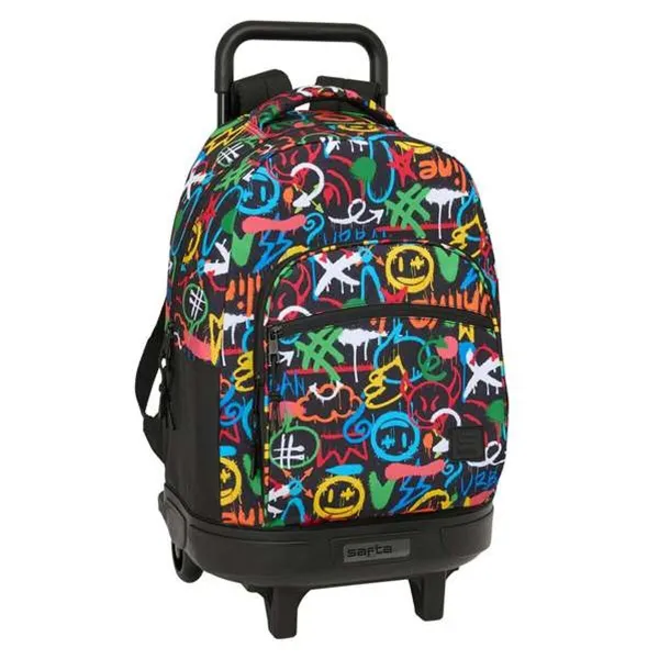 Mokyklinė kuprinė su ratukais Safta Colors 33 x 45 x 22 cm Graffitti