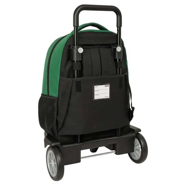 Школьный рюкзак с колесиками BlackFit8 Varsity Чёрный Зеленый 33 x 45 x 22 cm