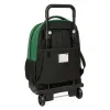 Mokyklinė kuprinė su ratukais BlackFit8 Varsity Juoda Žalia 33 x 45 x 22 cm