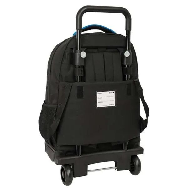 Mokyklinė kuprinė su ratukais BlackFit8 Underground Mėlyna Juoda 33 x 45 x 22 cm