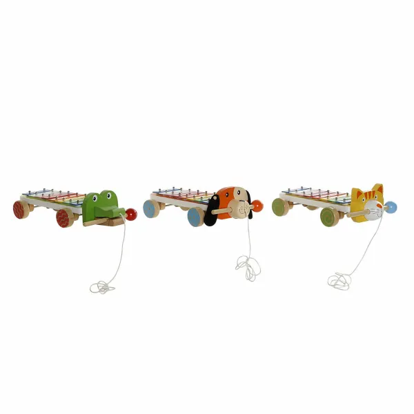 Ksylofoni DKD Home Decor 27 x 13,6 x 8,5 cm Metalli Puu (3 Kappaletta)
