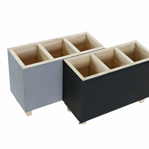 организатор DKD Home Decor Письменный стол Деревянный (2 pcs) (18 x 7.5 x 12 cm)