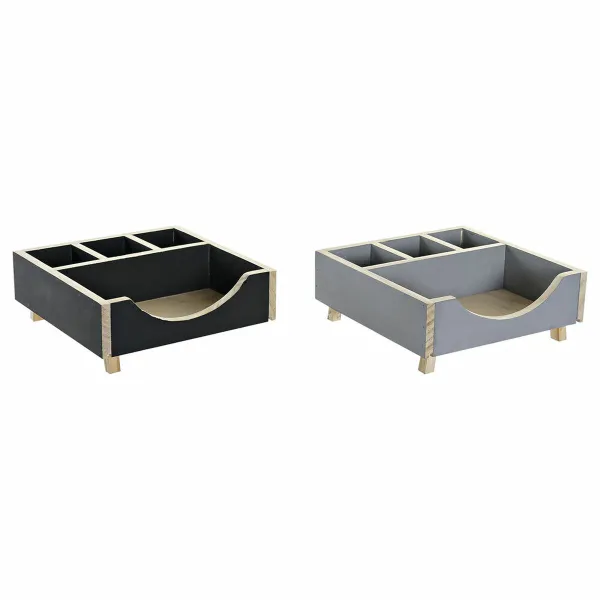 Organizētājs DKD Home Decor rakstāmgalds Koks (18 x 18 x 7 cm) (2 pcs)