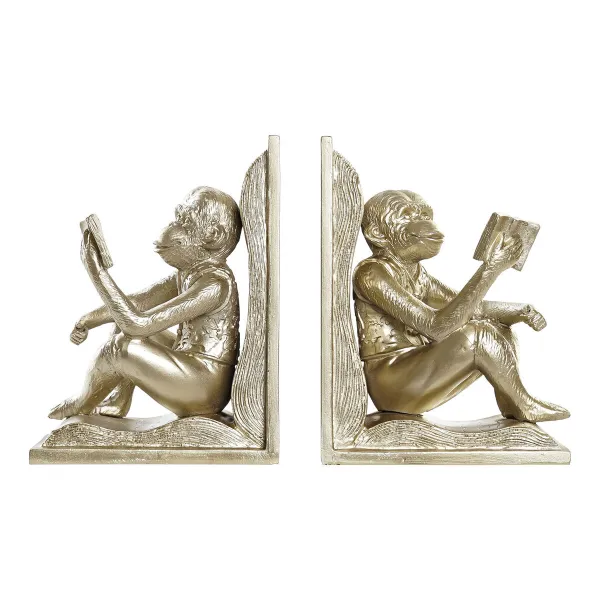 Пюпитр DKD Home Decor Шампанское 13 x 12 x 17,5 cm Смола Колониальный Обезьяна