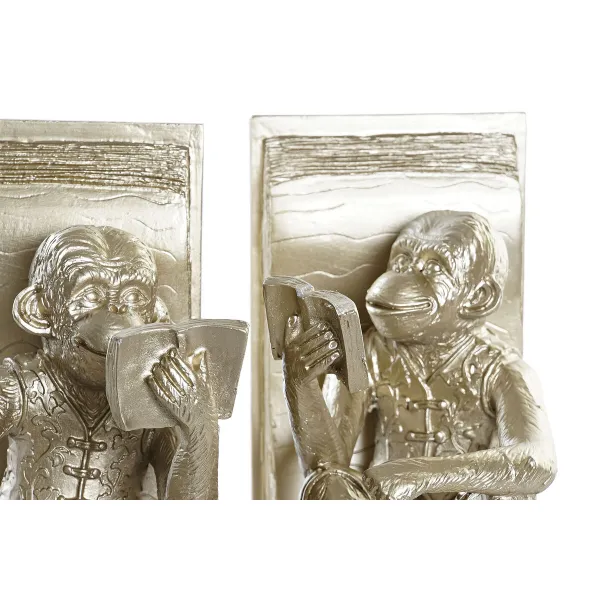 Пюпитр DKD Home Decor Šampanietis 13 x 12 x 17,5 cm Sveķi Koloniāls Mērkaķis