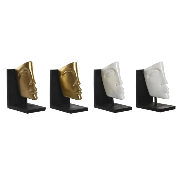 Пюпитр DKD Home Decor Белый Позолоченный Смола современный Лицо 30,5 x 10 x 22 cm (2 штук)