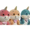 Fluffy toy DKD Home Decor Yellow Orange Mint Polyester Children's 19 x 20 x 28 cm (3 Units)